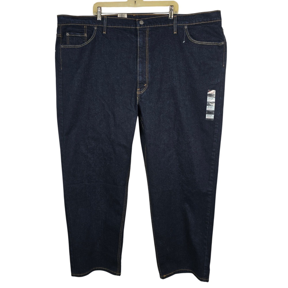 Levi's 550 Jeans Mens 54x32 Relaxed Indigo Blue Stretch Denim Big & Tall NEW